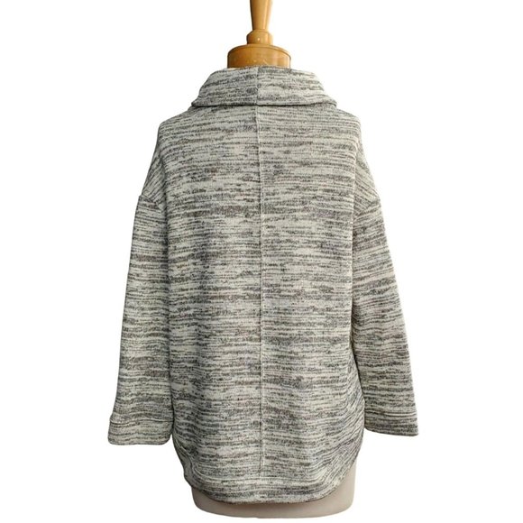 ANTHROPOLOGIE Saturday Sunday Sweater Hi-Lo Heather Gray Space Dye Cowl Neck XS - Picture 6 of 8